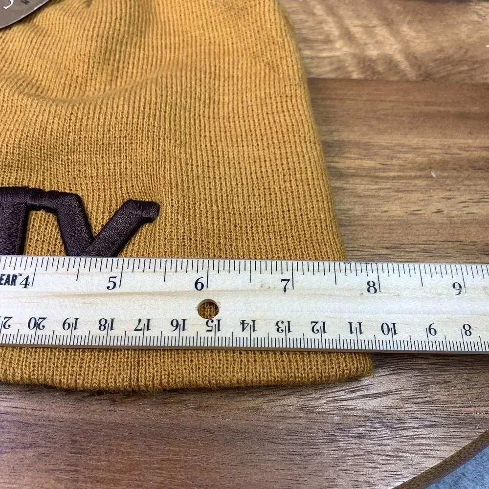New York City Hat Beanie Knit Mens Mustard Yellow Embroidered Winter‎ Titan